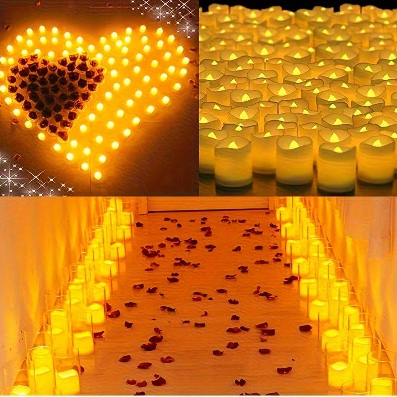 LED Tealight Candles Battery-Operated Realistic Flicker Flame-Free