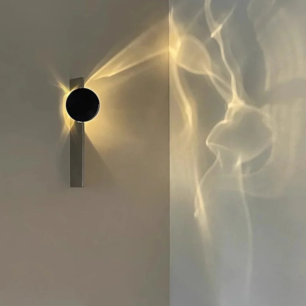 LED Wall Sconce Stainless Steel Rotating Ripple Light