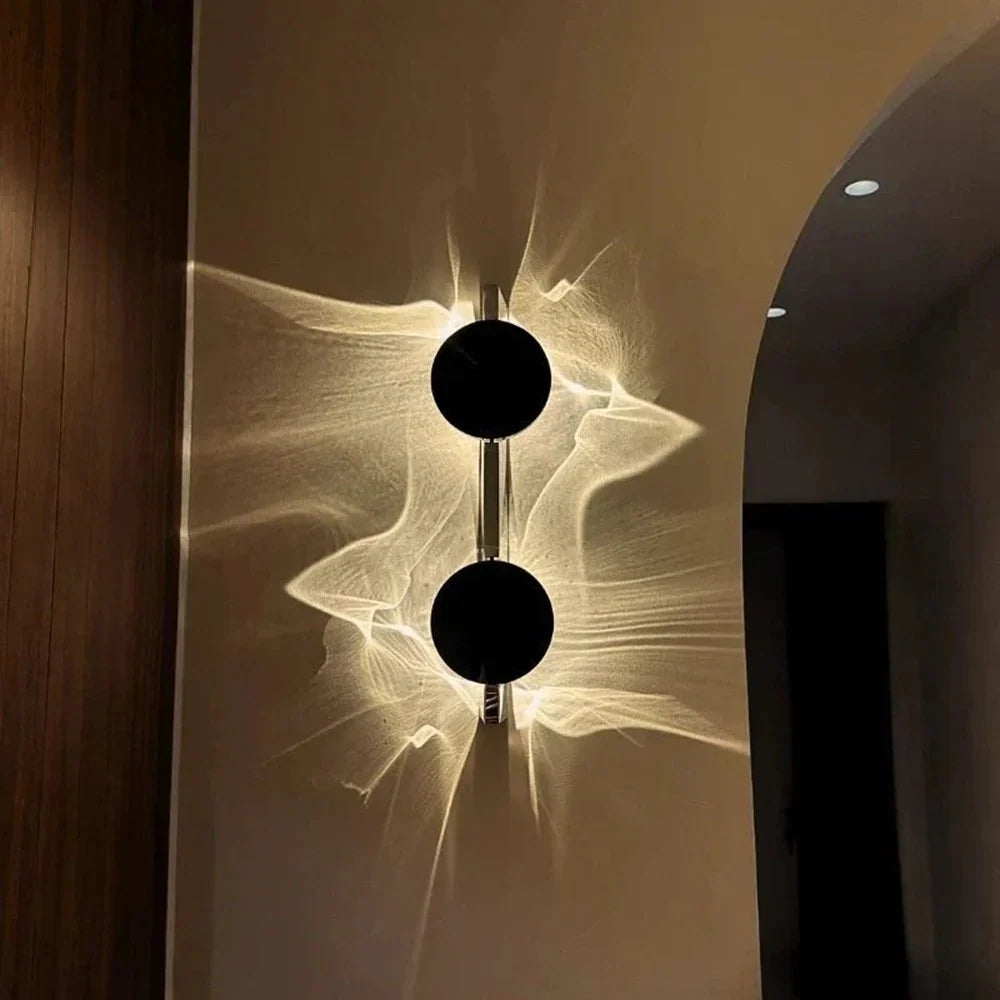 LED Wall Sconce Stainless Steel Rotating Ripple Light