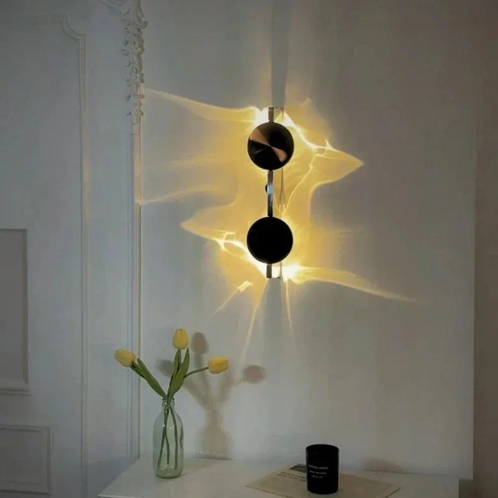 LED Wall Sconce Stainless Steel Rotating Ripple Light