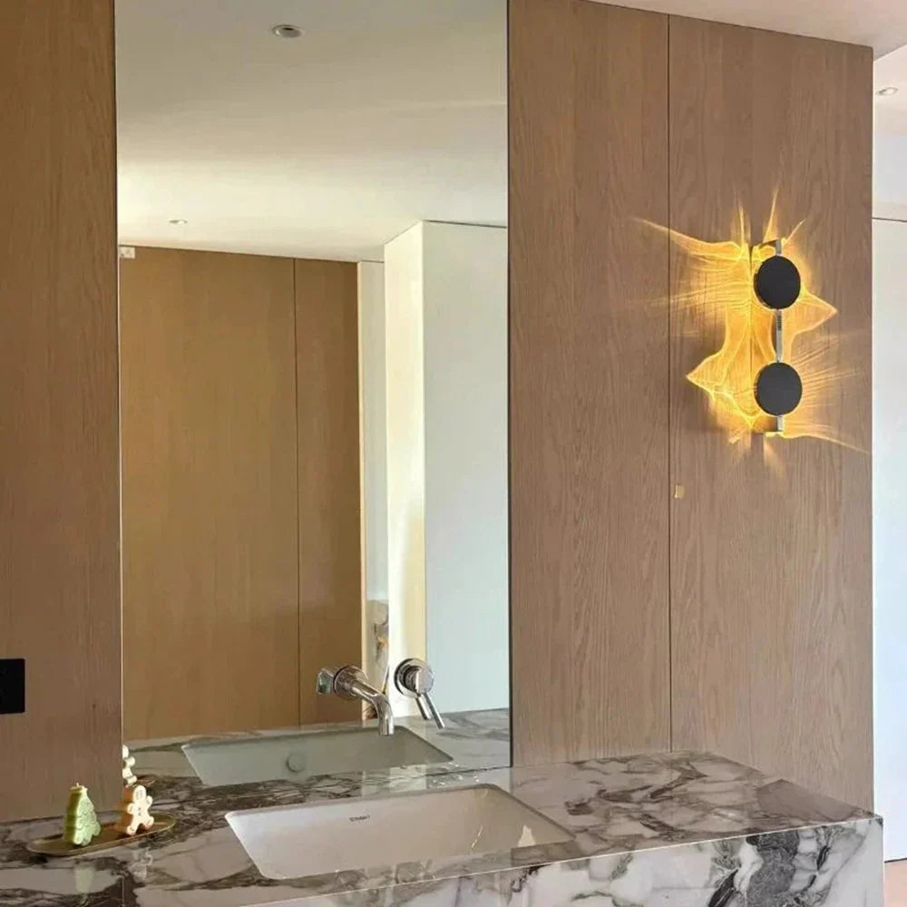 LED Wall Sconce Stainless Steel Rotating Ripple Light