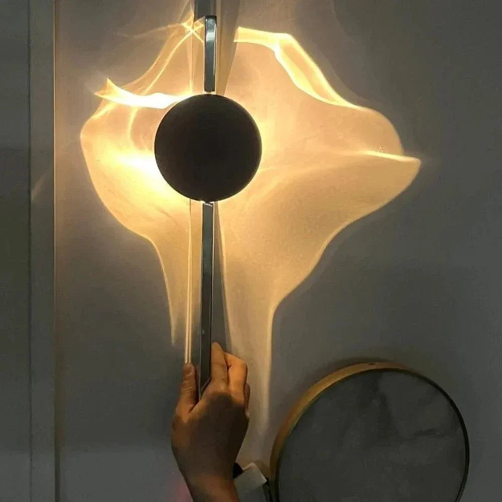 LED Wall Sconce Stainless Steel Rotating Ripple Light