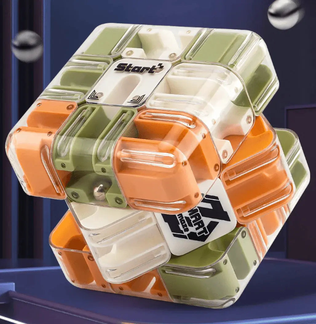 Labyrinth Cube Transparent ABS Stainless Steel Ball