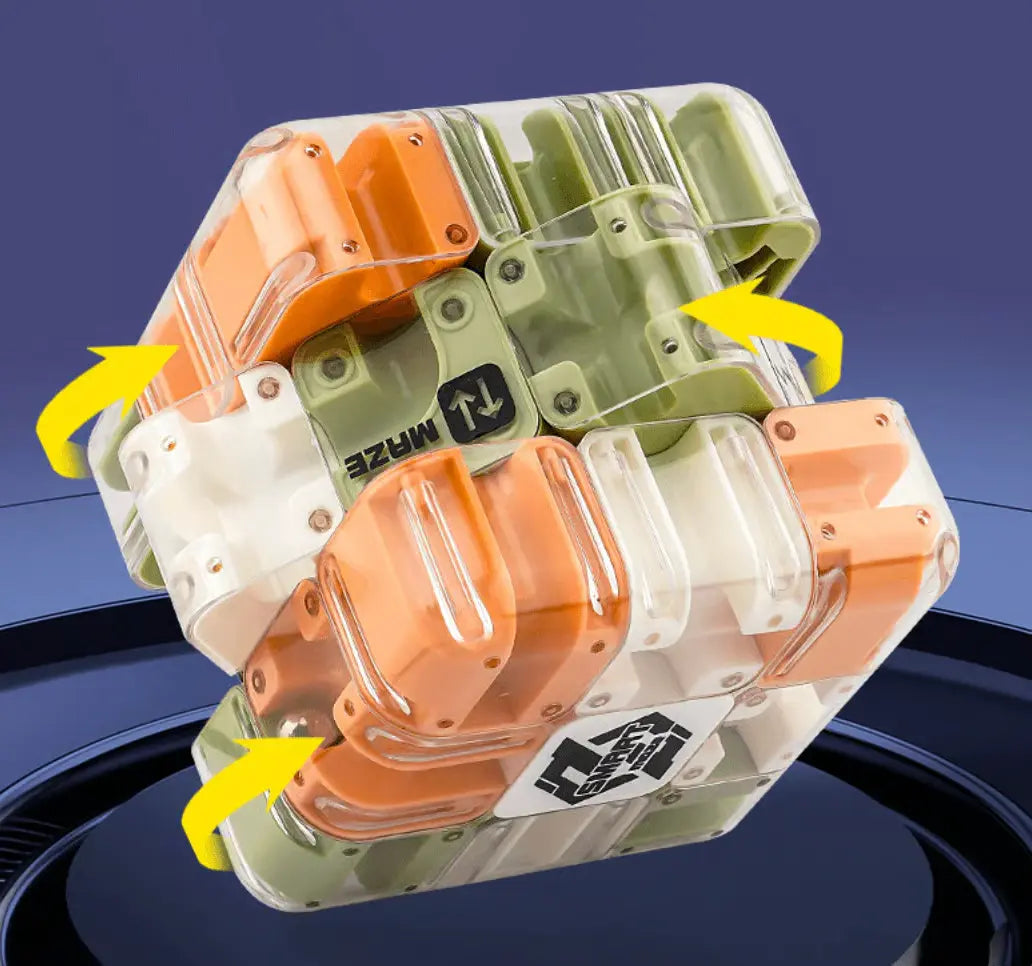 Labyrinth Cube Transparent ABS Stainless Steel Ball