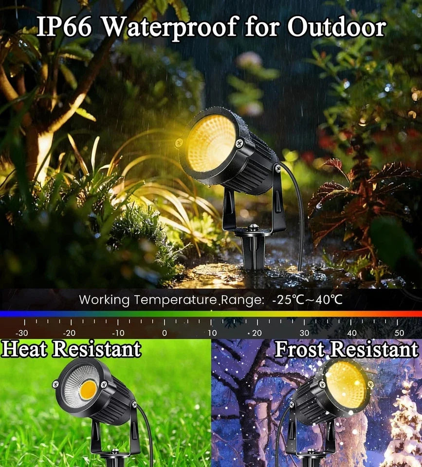 Landscape Spotlights 500-Lumen Adjustable IP65 Set of 10