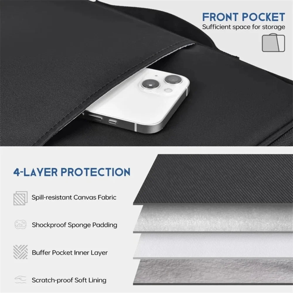 Laptop Sleeve Water-Resistant Impact-Absorbing Padding Slim Lightweight