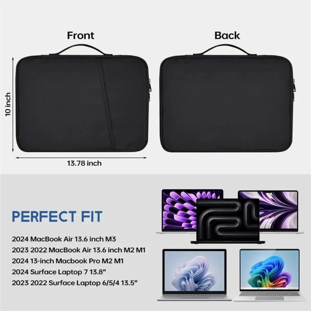 Laptop Sleeve Water-Resistant Impact-Absorbing Padding Slim Lightweight