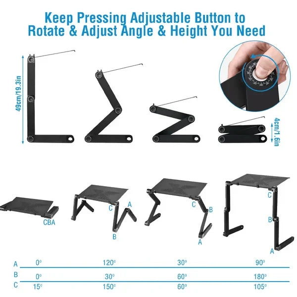 Laptop Stand Adjustable Height With Removable Mouse Pad
