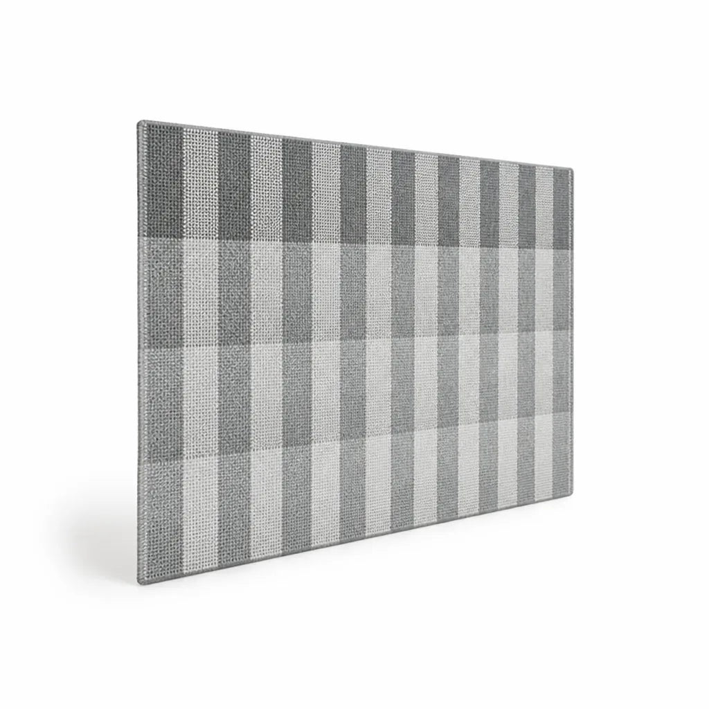 Large Rug Flat-Woven Check Pattern Non-Slip Backing