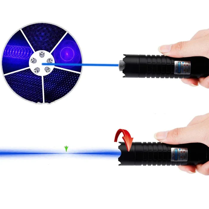 Laser Flashlight Blue Beam Adjustable Focus Fire-Starting Tool