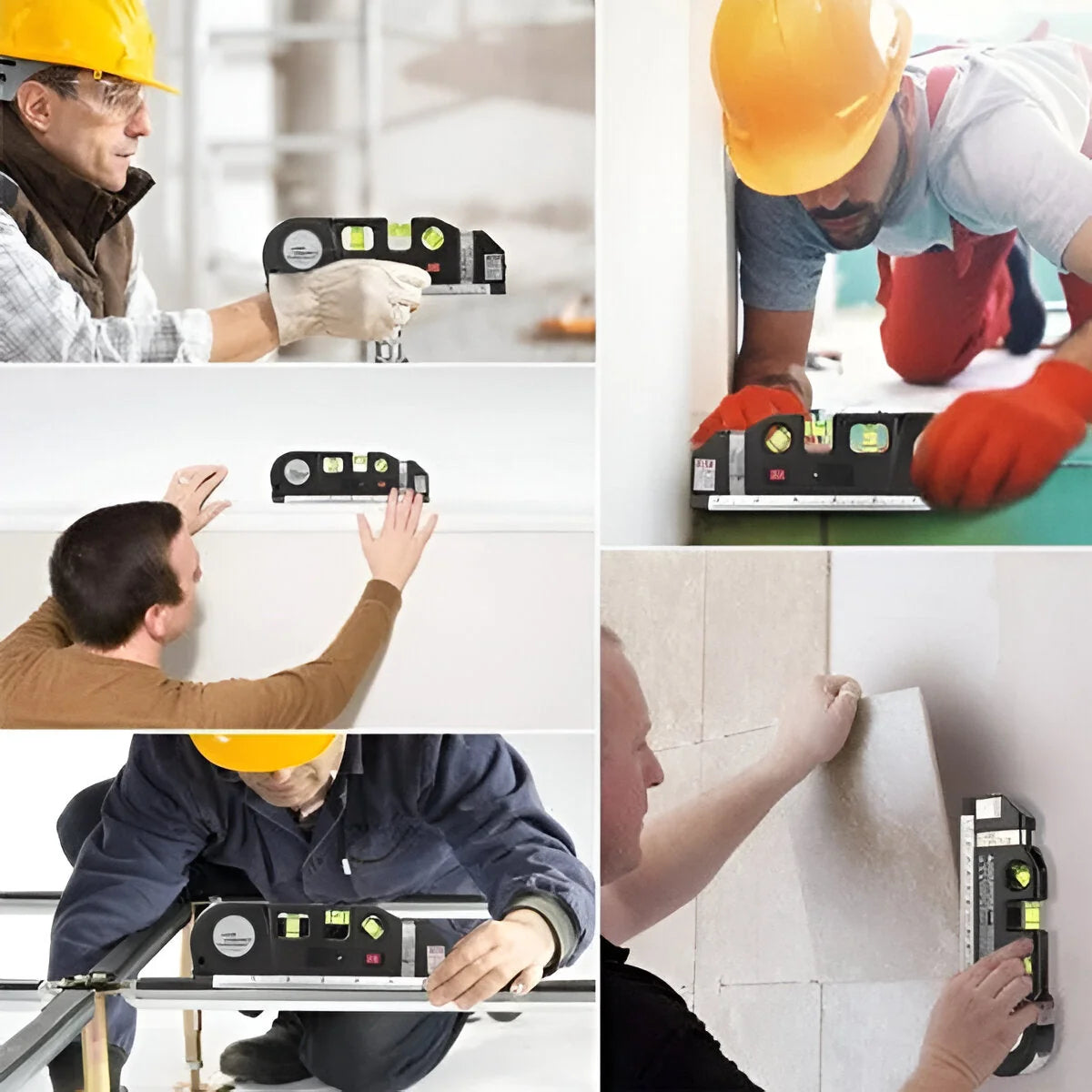 Laser Level Horizontal Vertical Crosshair Triple Bubble Tape Measure
