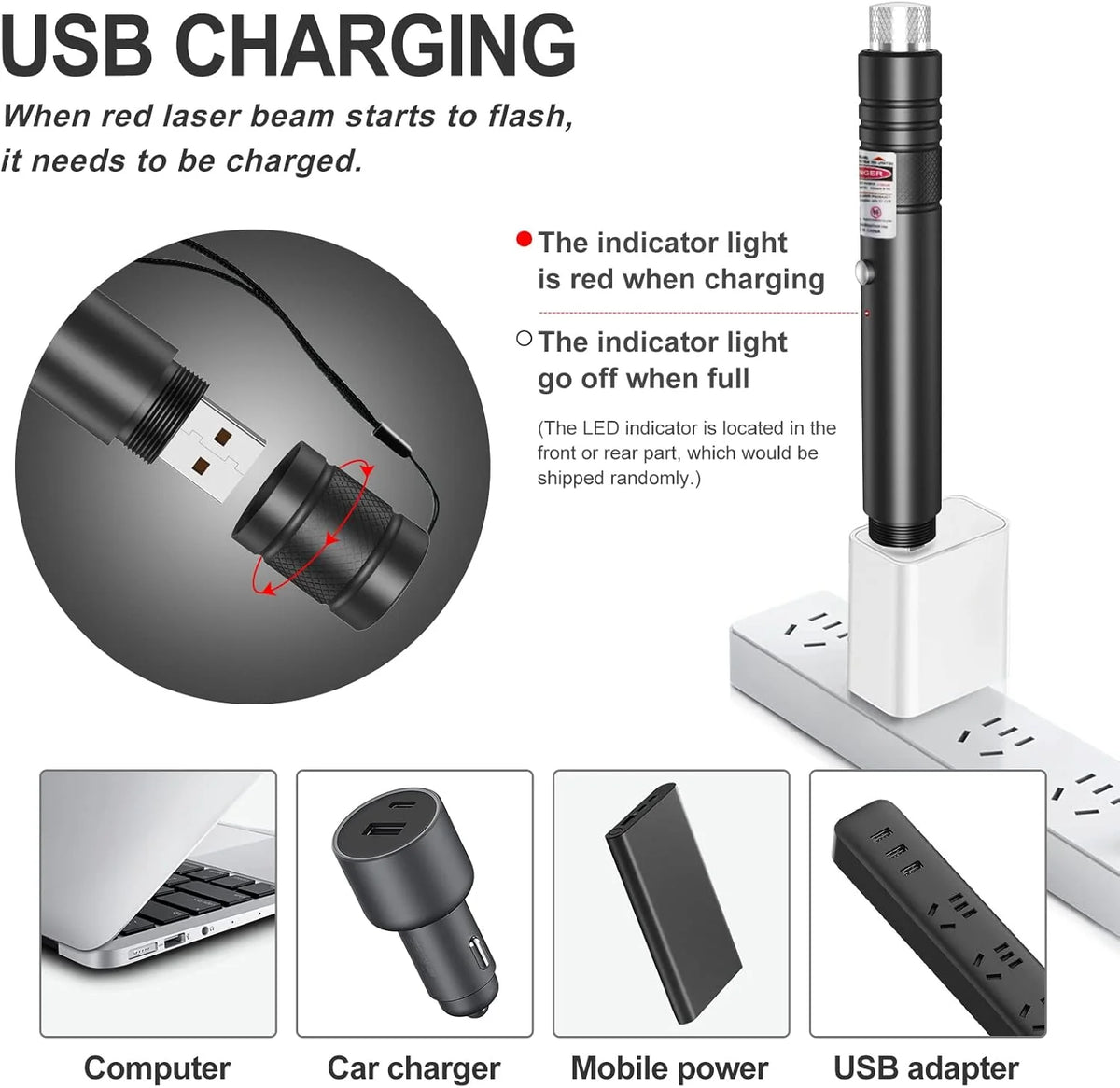 Laser Pointer USB Rechargeable Starry Pattern 2,000-Foot Range