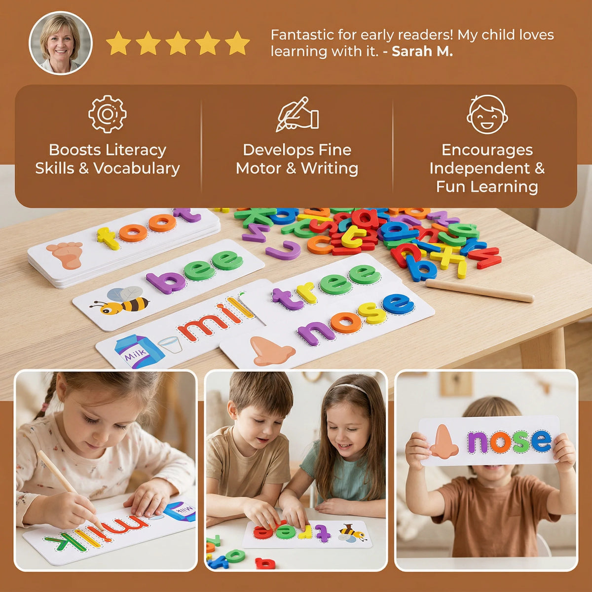 Letter Matching Game Montessori Letter Pieces & Picture Cards