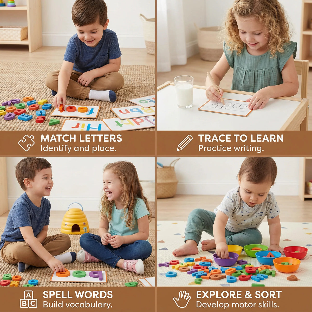 Letter Matching Game Montessori Letter Pieces & Picture Cards