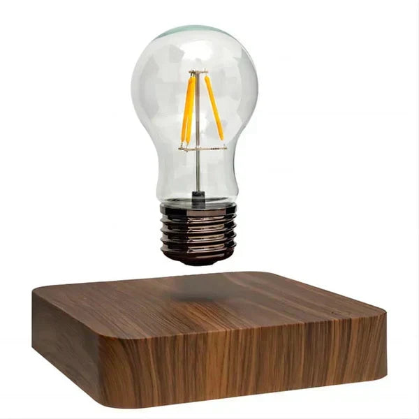 Levitating Lamp Magnetic Floating Bulb Walnut Wood Base