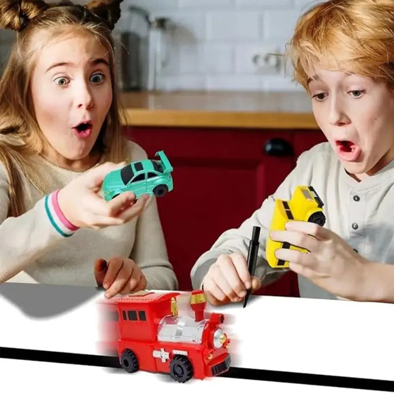 Line-Following Toy Car Induction Sensor Screen-Free Includes Pen