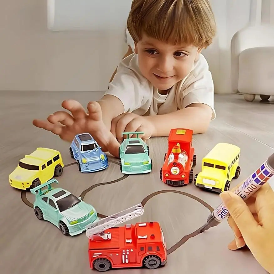 Line-Following Toy Car Induction Sensor Screen-Free Includes Pen