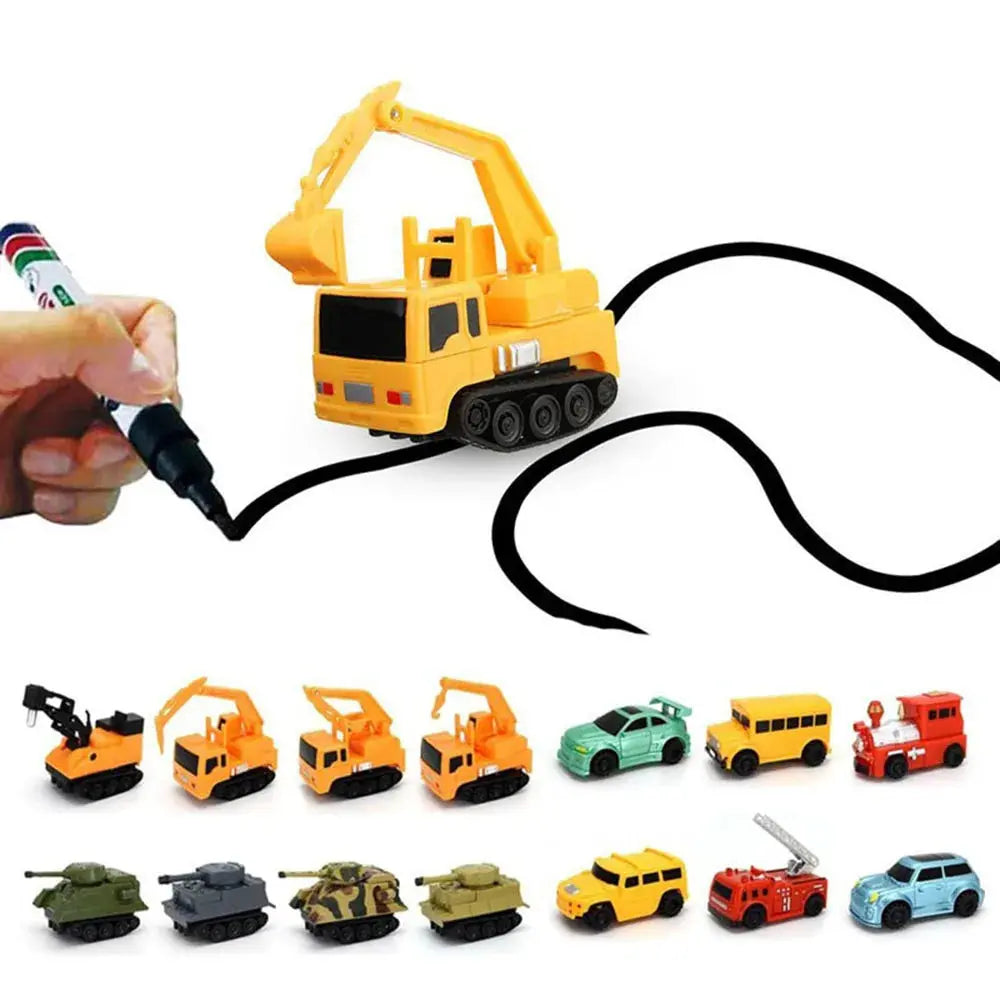 Line-Following Toy Car Induction Sensor Screen-Free Includes Pen