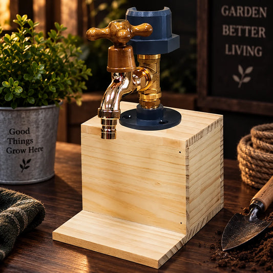 Liquor Dispenser Rustic Wood Metal Tap Self-Serve