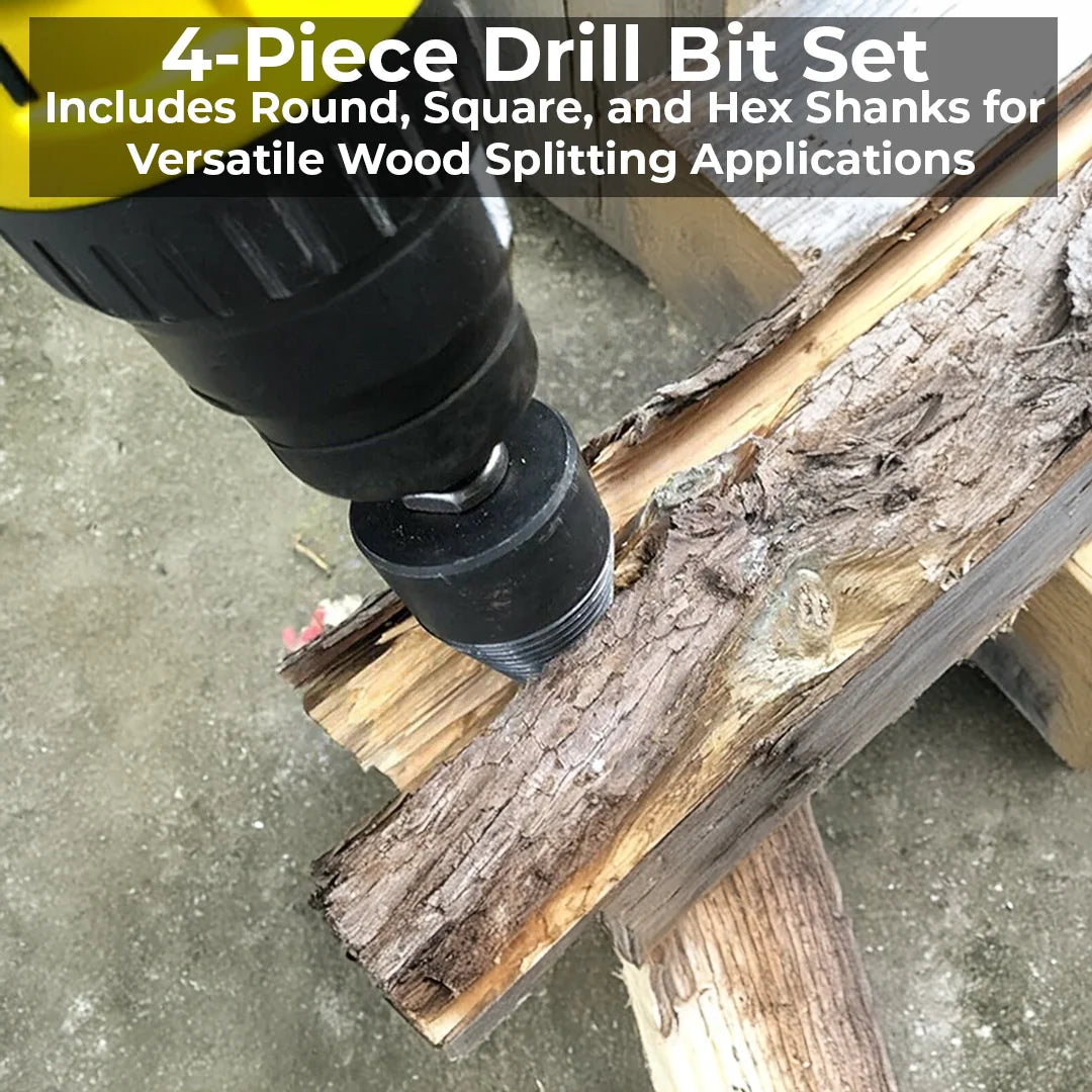 Log Splitting Drill Bit High-Carbon Steel 3 Interchangeable Shanks