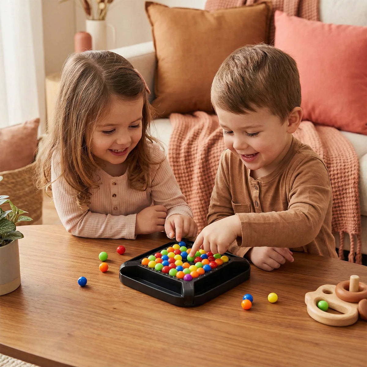 Logic Puzzle Marble Color-Sorting & Adjustable Difficulty