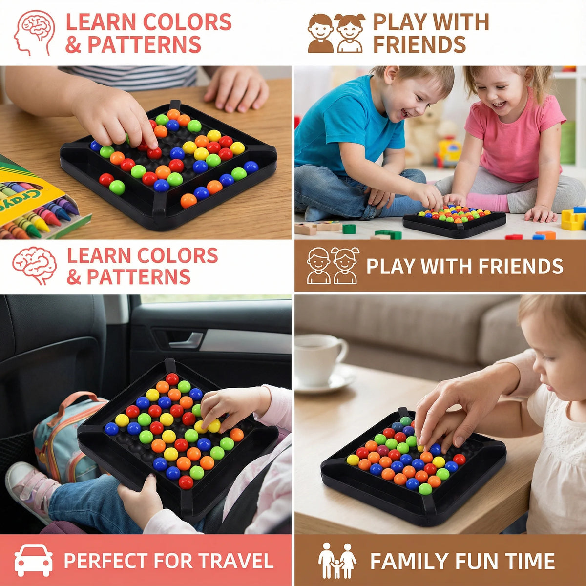 Logic Puzzle Marble Color-Sorting & Adjustable Difficulty