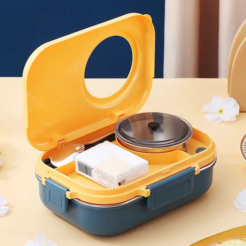 Lunch Box Leak-Proof Lid 3 Compartments Stainless Steel