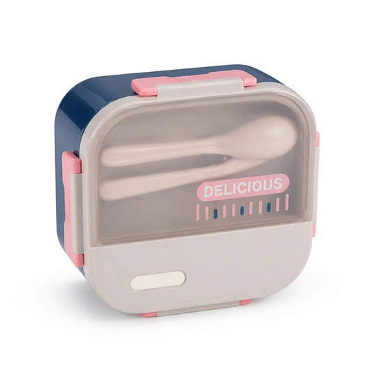 Lunch Box Leak-Proof Multiple Compartments & Built-In Utensils