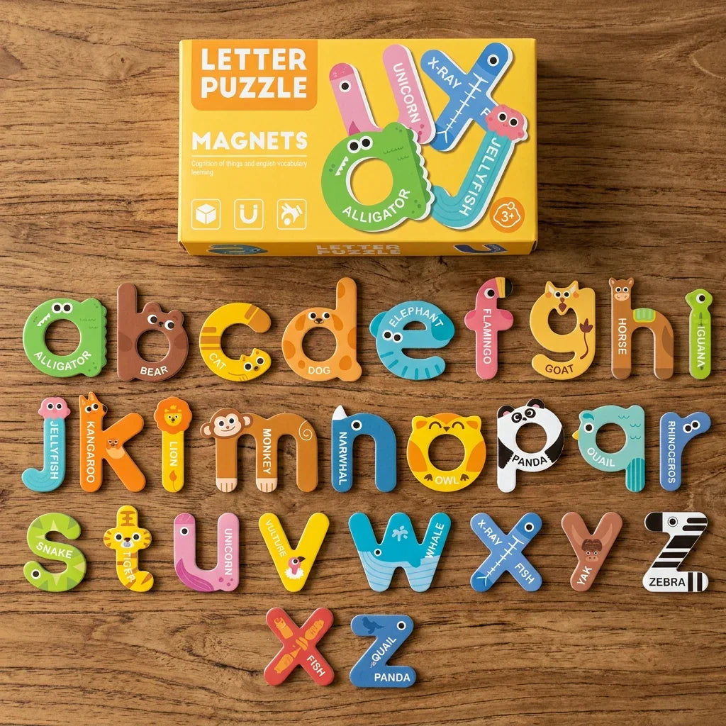 Magnetic Alphabet & Number Set Animal Designs