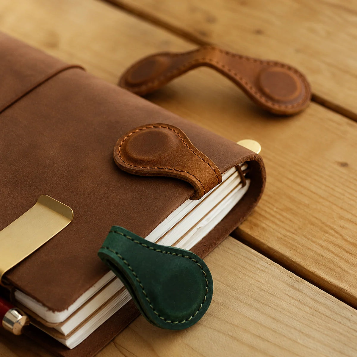 Magnetic Bookmarks Genuine Leather Set of 2