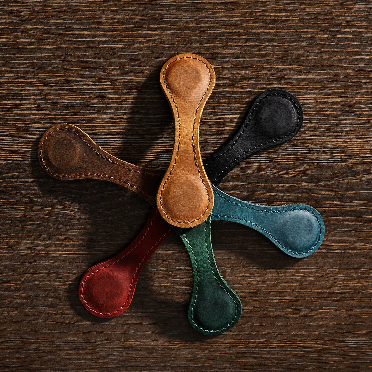Magnetic Bookmarks Genuine Leather Set of 2