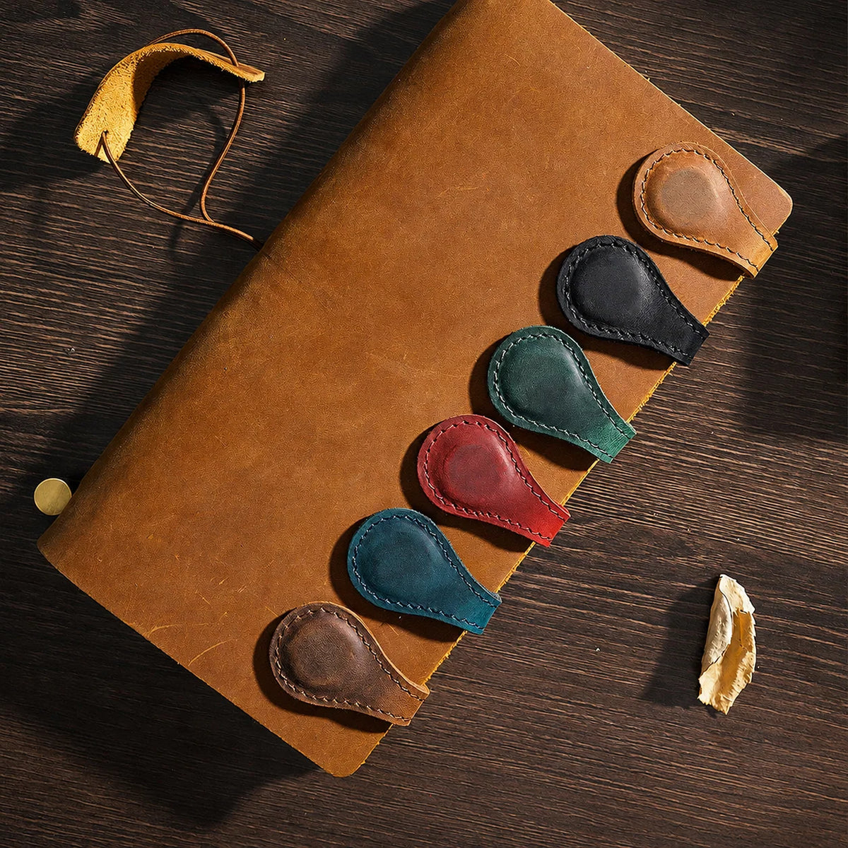 Magnetic Bookmarks Genuine Leather Set of 2