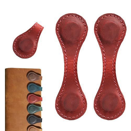 Magnetic Bookmarks Genuine Leather Set of 2