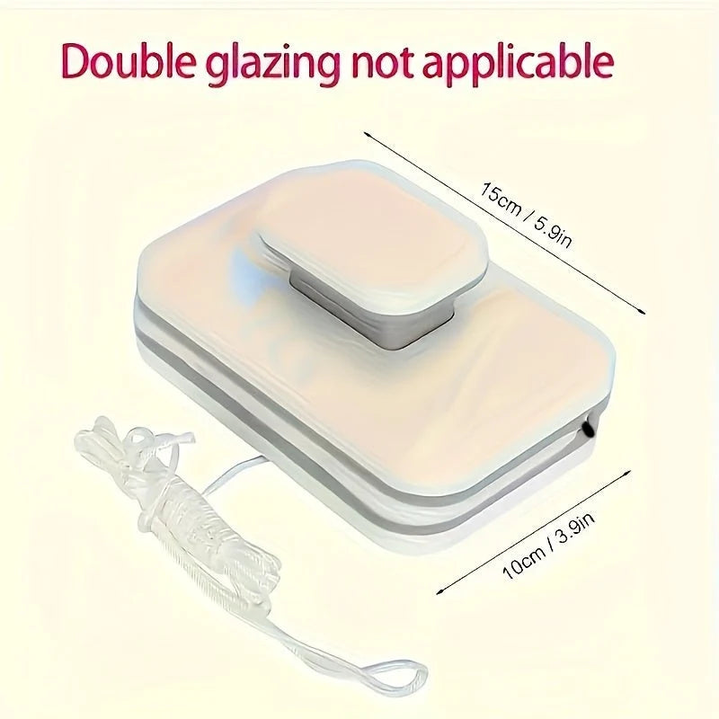 Magnetic Window Cleaner Dual-Sided Soft Pads & Safety Tether