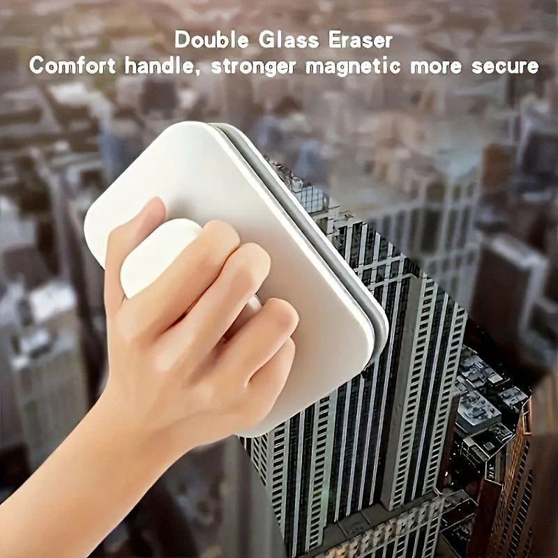 Magnetic Window Cleaner Dual-Sided Soft Pads & Safety Tether