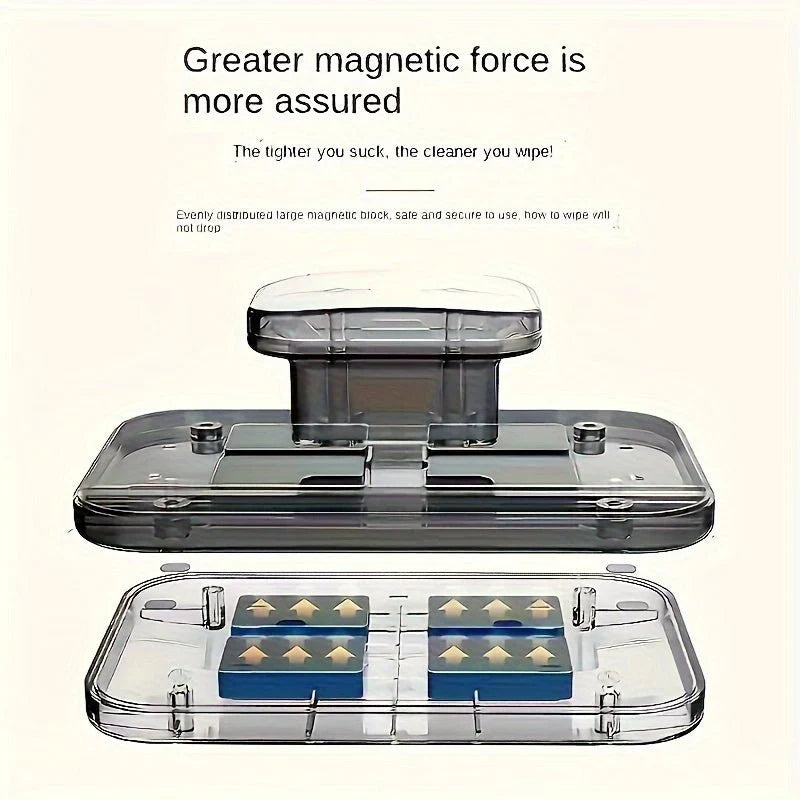 Magnetic Window Cleaner Dual-Sided Soft Pads & Safety Tether