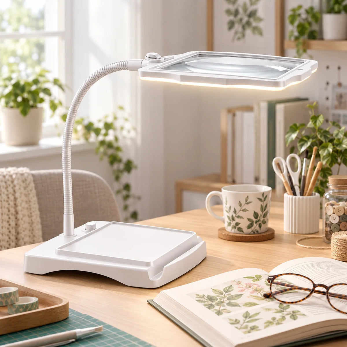Magnifying Desk Lamp 3× LED Flexible Gooseneck Arm