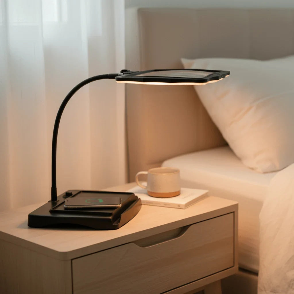 Magnifying Desk Lamp 3× Magnification 12 Integrated LEDs Adjustable Gooseneck