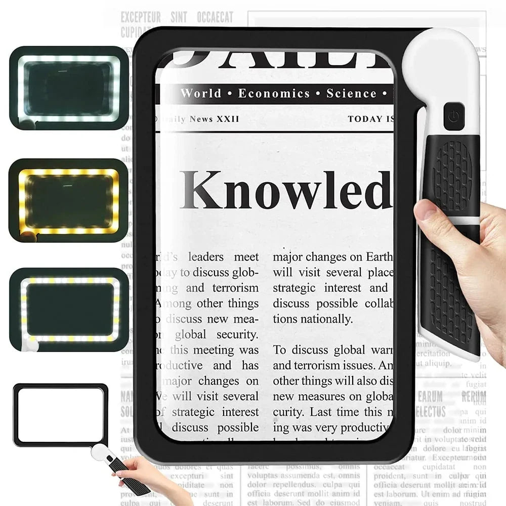 Magnifying Glass 5× Optical Magnification Dimmable LED Foldable Design