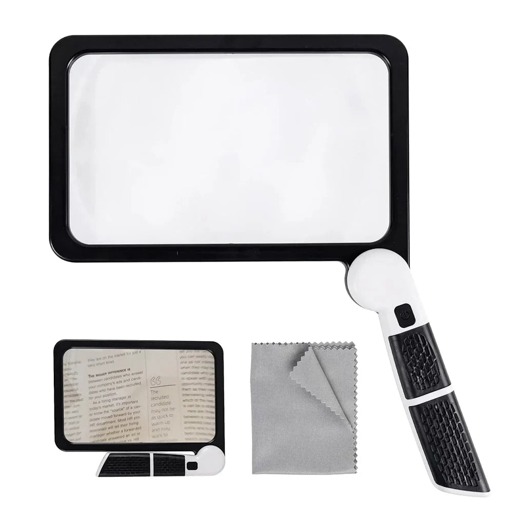 Magnifying Glass 5× Optical Magnification Dimmable LED Foldable Design