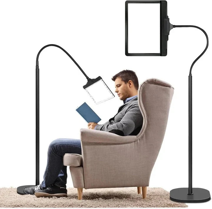 Magnifying Glass Optical-Grade Acrylic Lens Adjustable Stand & LED
