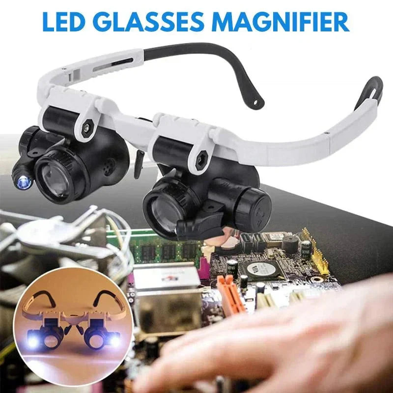Magnifying Headset Pivoting LED Lights Interchangeable Lenses