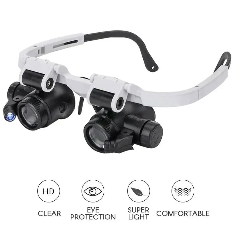 Magnifying Headset Pivoting LED Lights Interchangeable Lenses