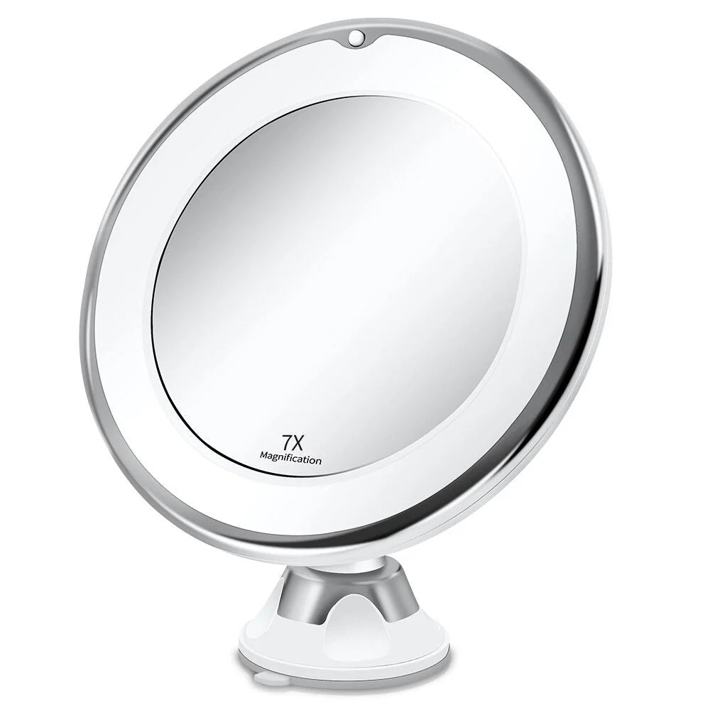 Magnifying Mirror 7x & 10x LED Suction Mount