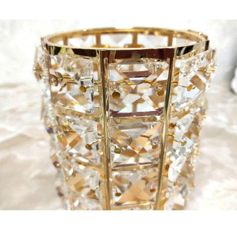 Makeup Brush Organizer Crystal Bead Stainless Steel Compact