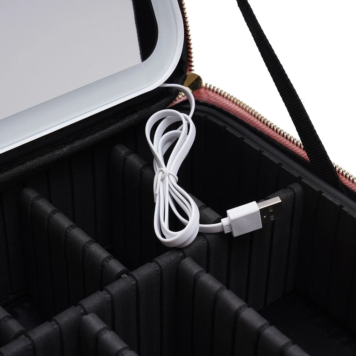 Makeup Case LED Mirror & Multiple Compartments