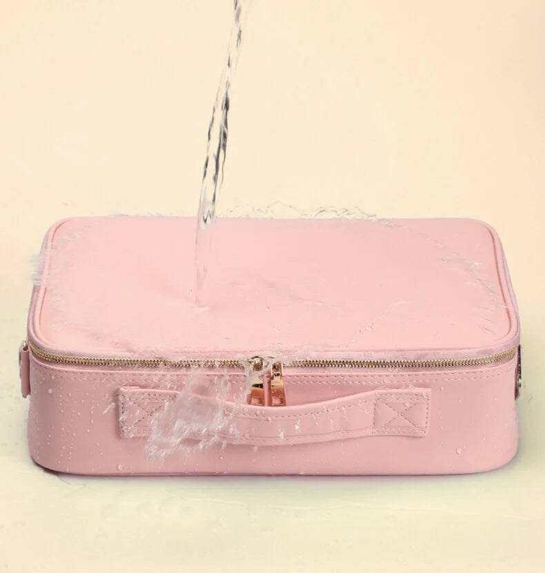 Makeup Case LED Mirror & Multiple Compartments