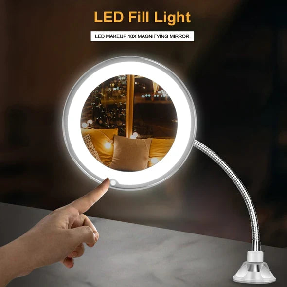 Makeup Mirror 10X Magnification LED Cordless