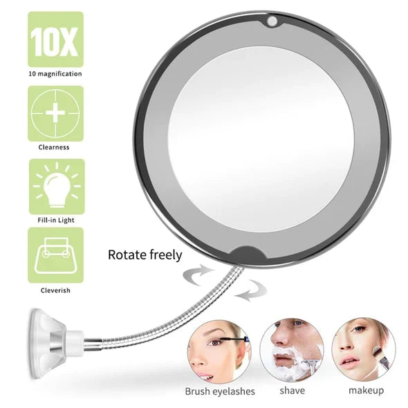 Makeup Mirror 10X Magnification LED Cordless