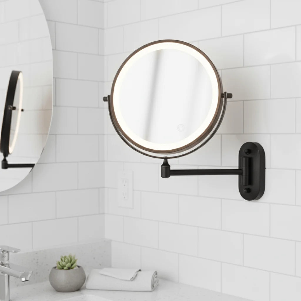 Makeup Mirror Dimmable LED 3x–10x Magnification Rechargeable